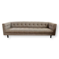 Restoration Hardware Gray Tufted Tuxedo Sofa