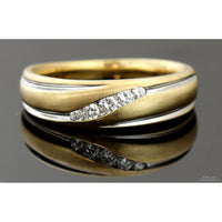 .20ctw Diamond 14K Yellow & White Gold Men's Satin Band