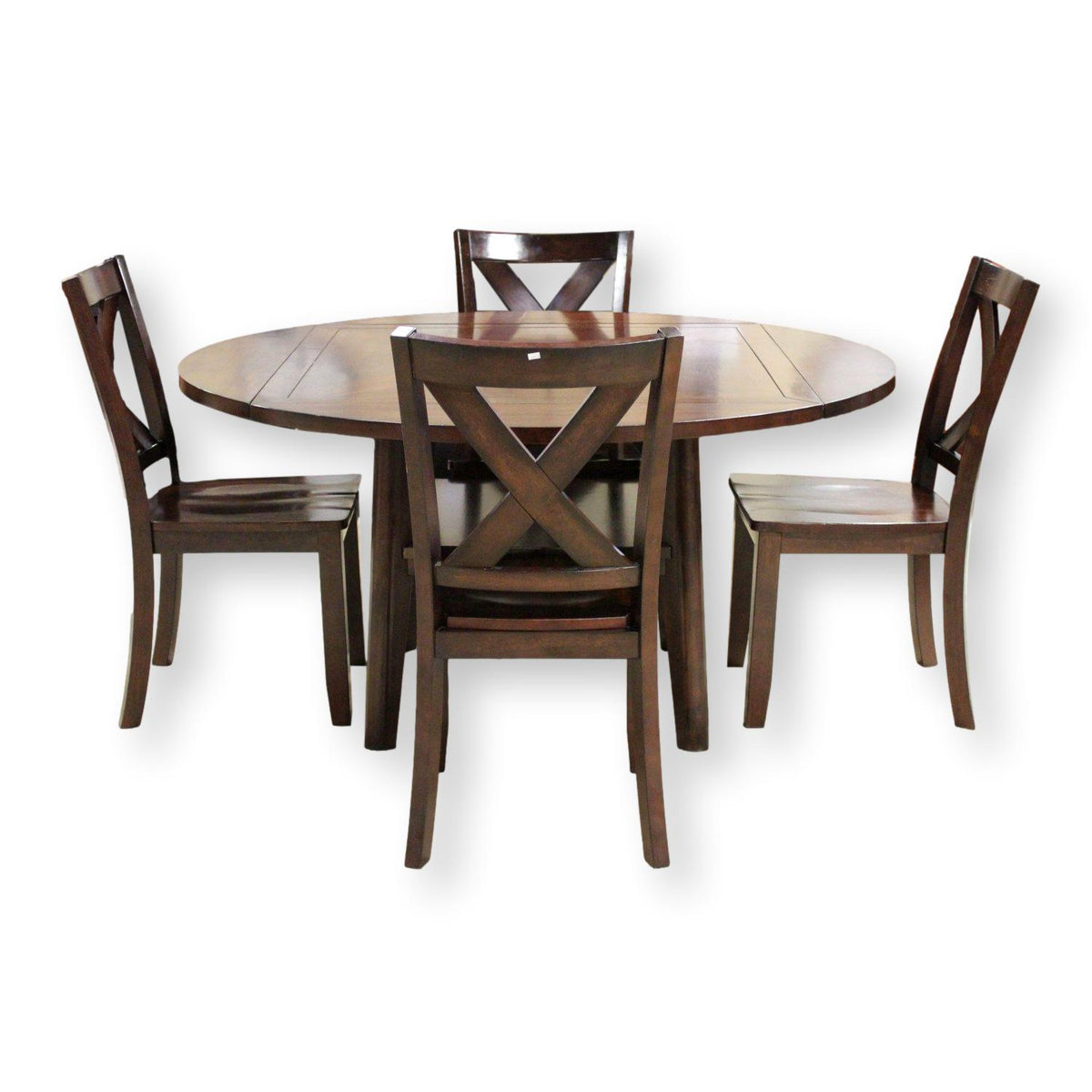 4-Sided Drop Leaf Dining Table w/4 Chairs
