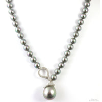 Majorca Sterling Silver Gray Faux Pearl Pendant Necklace