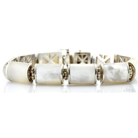 Sterling Silver & Rectangular White Mother of Pearl Bracelet