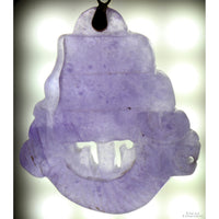 Lavender Jadeite Jade Carved Pendant | 14K Gold Bail - Hong Kong