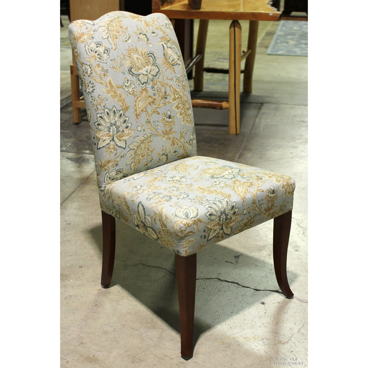 Glass Top Table w/4 Floral Print Chairs
