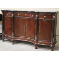 Universal Furniture Marble Top Red Mahogany Sideboard