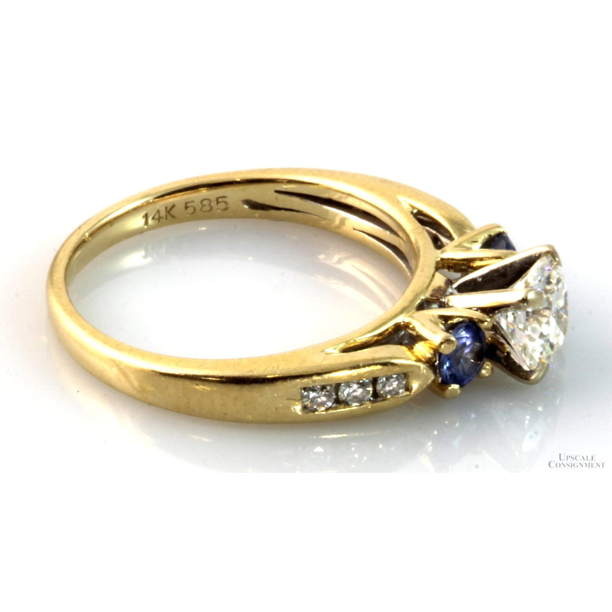 Diamond & Sapphire 14K Yellow Gold Ring - GIA Grading Report