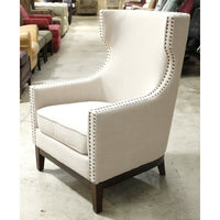Steve Silver Company High Back Linen Curved Accent Chair