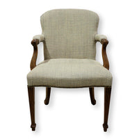 Baker Furniture Cream & Gray Tweed Armchair