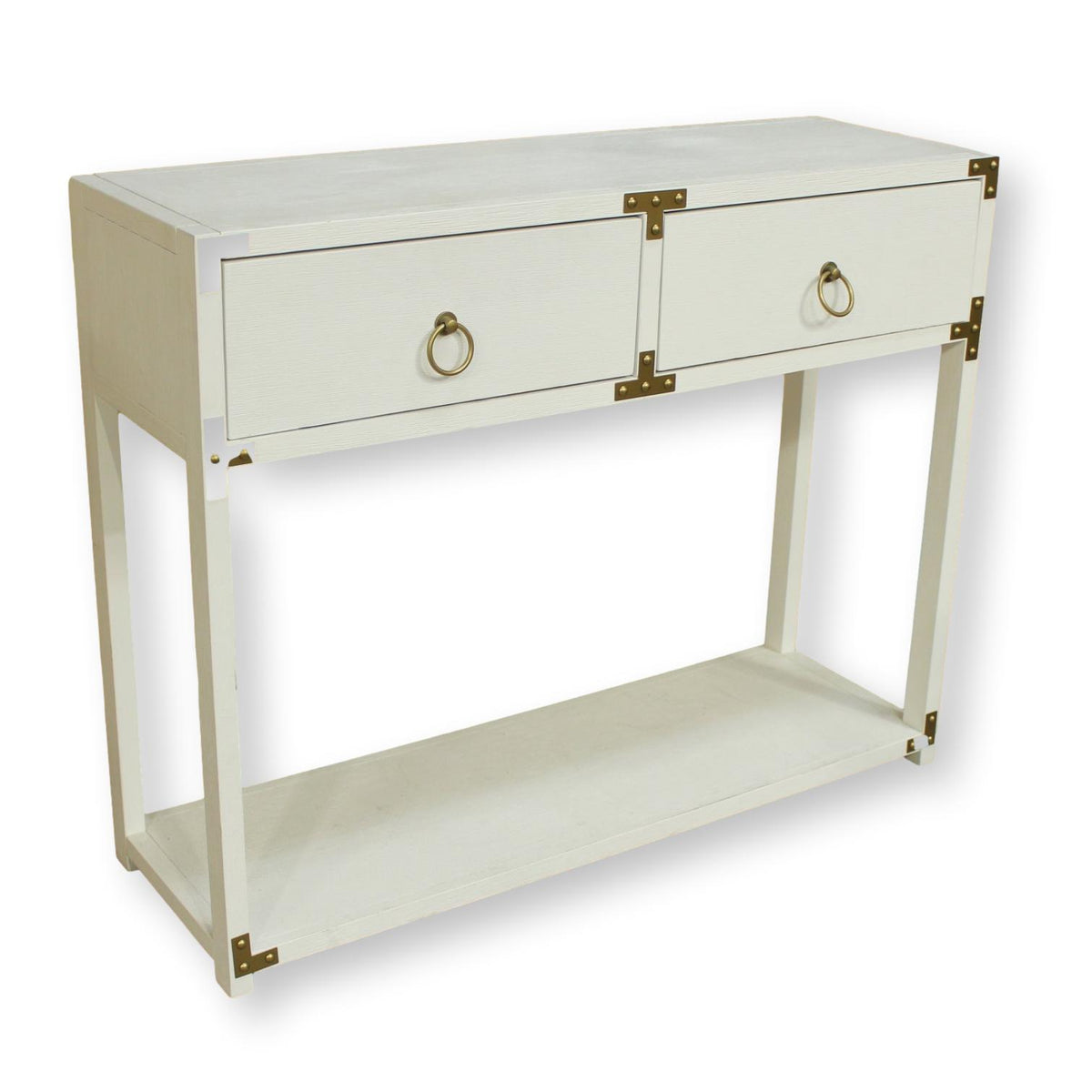 White Campaign Style Console Table