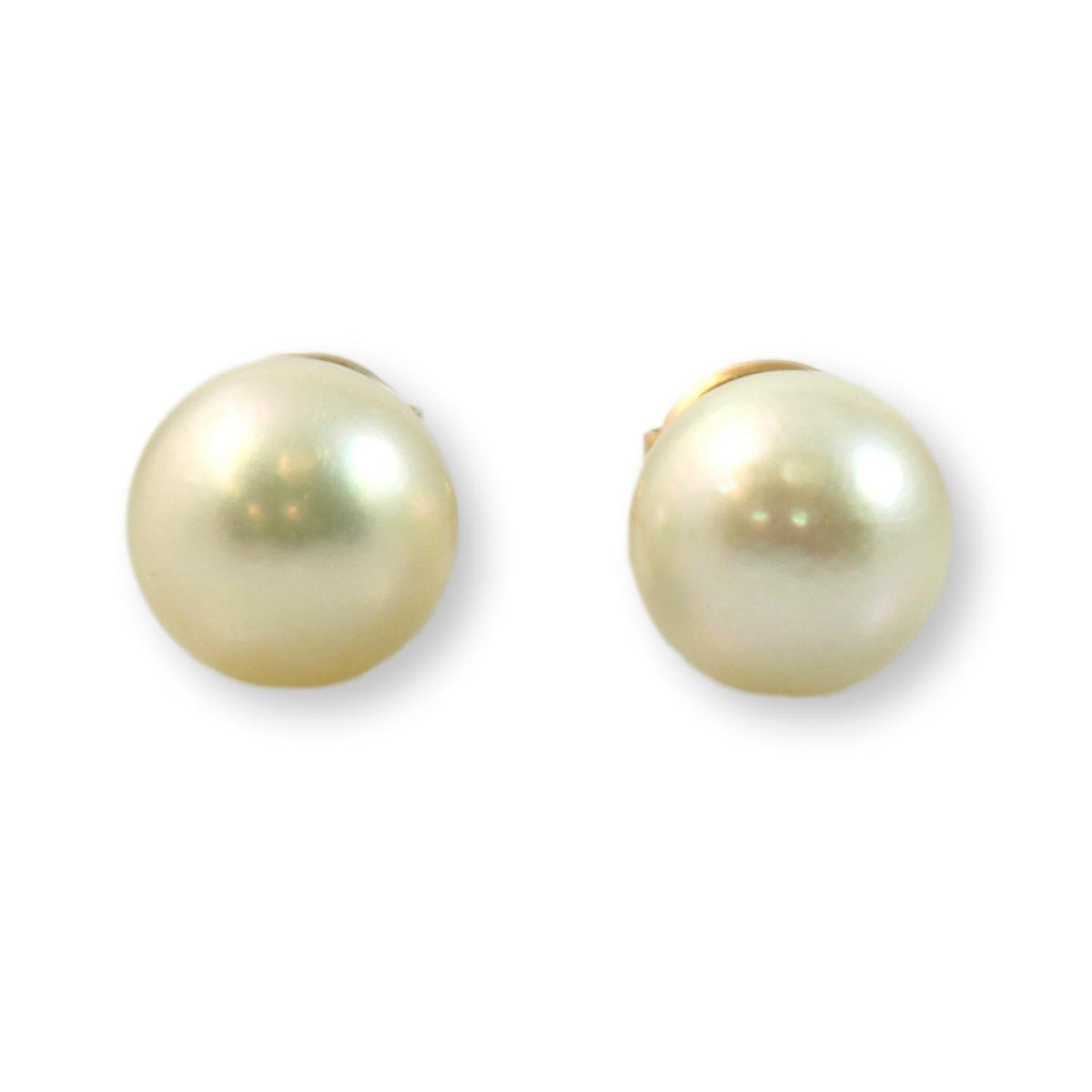 7.20mm Cultured White Pearl 14K Gold Stud Earrings