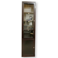 Black Narrow Bookcase w/Glass Door & Cabinet