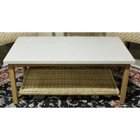 Hampton Bay 'Westhaven' Faux Stone Metal & Wicker Outdoor Table