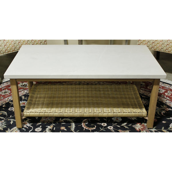 Hampton Bay 'Westhaven' Faux Stone Metal & Wicker Outdoor Table