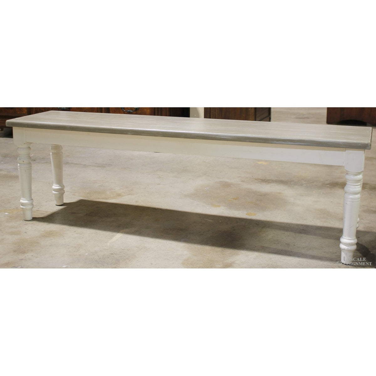 Rustic White Bench