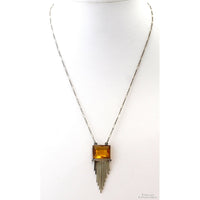Vintage 10K Gold Andalusite Art Deco Fringe Necklace