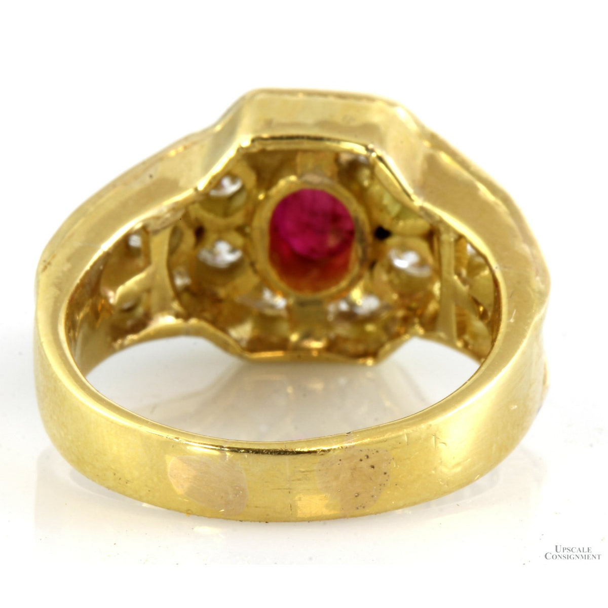 1.03ct  Ruby & Diamond 18K Gold Ring - 1.38 ctw Diamonds