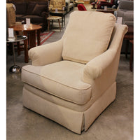 Ethan Allen Skirted Ivory Club Chair