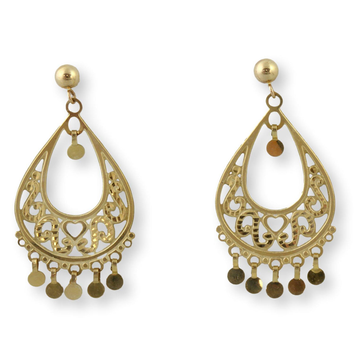 Michael Anthony Open Teardrop Chandelier Earrings in 14K Gold