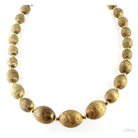 Italian Embraced Stardust Bead Necklace - !4K Gold Vermeil