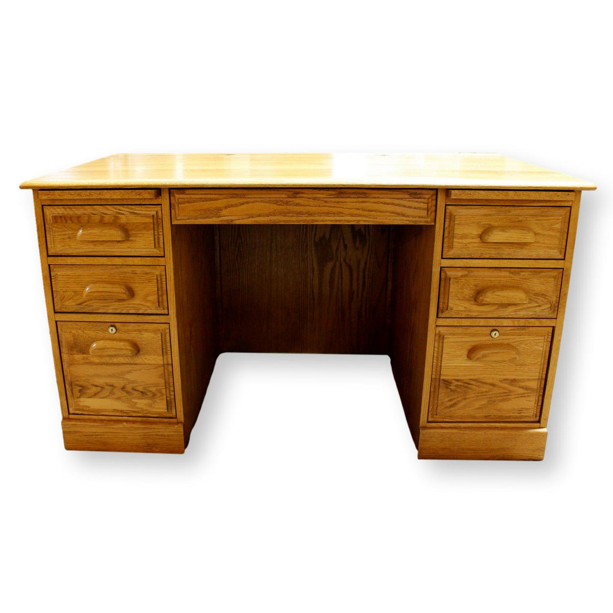 Oak Double Pedestal Desk