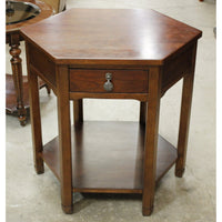 Bernhardt Walnut Hexagon Accent Table