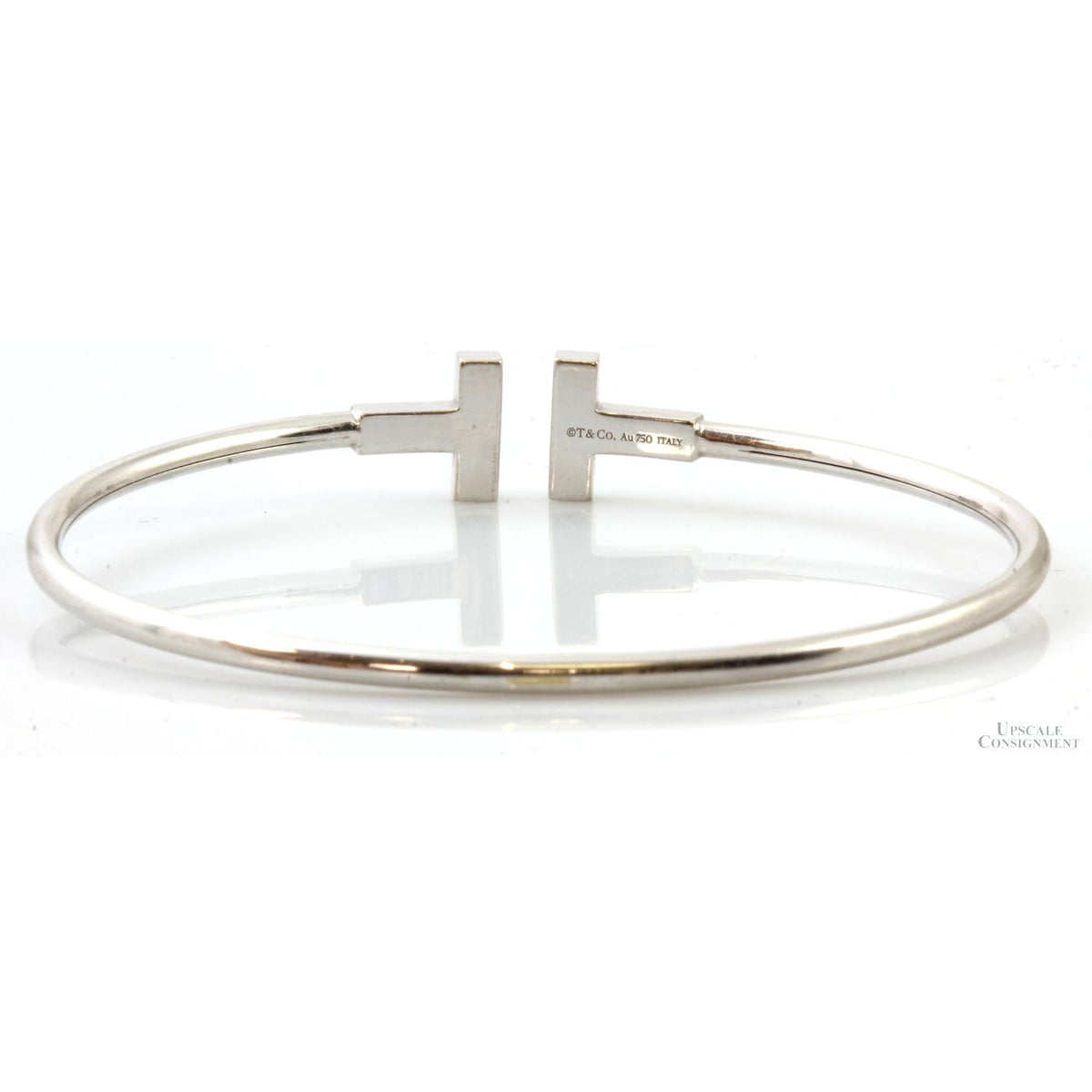 Tiffany & Co. T Wire Diamond 18K White Gold Cuff Bracelet