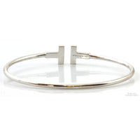 Tiffany & Co. T Wire Diamond 18K White Gold Cuff Bracelet