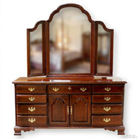 Sumpter Furniture Mahogany Triple Dresser w/Tri-fold Mirror