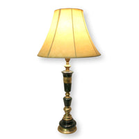 Marble & Brass Buffet Lamp w/Leather Shade
