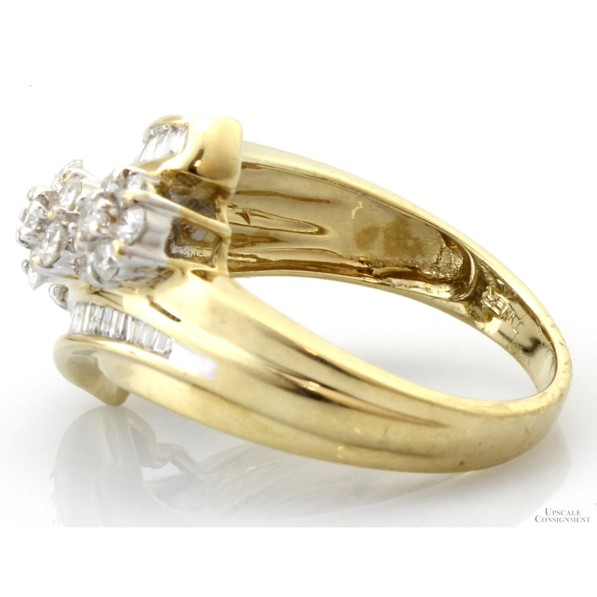 Renaissance Jewelry JWBR 10K Gold Diamond Cluster Ring | Vintage Floral Diamond Estate Ring