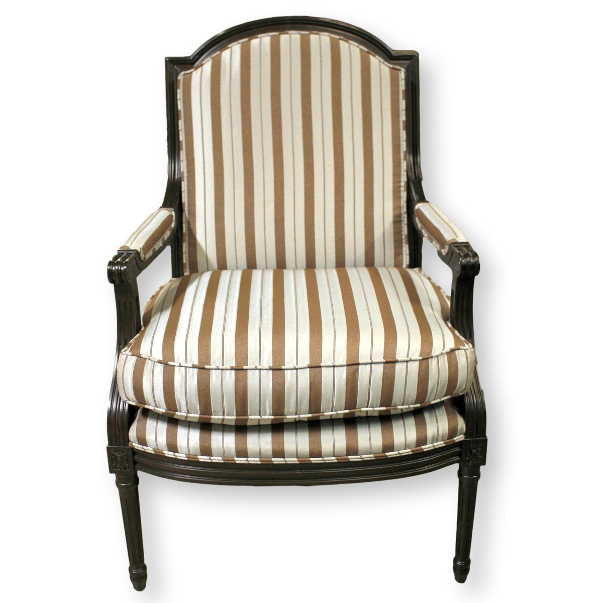 Baker Furniture Louis XVI Style Striped Accent Chair