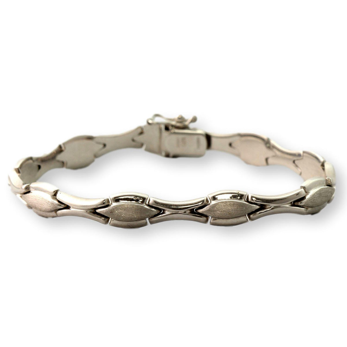 Vintage Milros Italy 14K White Gold Link Bracelet - 7.25"(l)