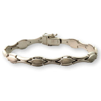 Vintage Milros Italy 14K White Gold Link Bracelet - 7.25"(l)