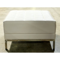 White Square Tufted Ottoman