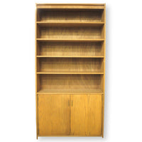 84'' Oak Bookshelf w/Cabinet