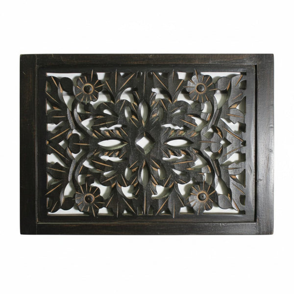 Carved Wooden Wall Panel w/Metallic Accents
