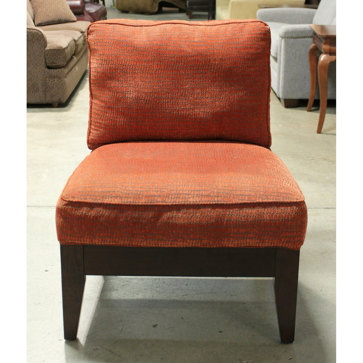 Bauhaus Armless Orange Slipper Chair