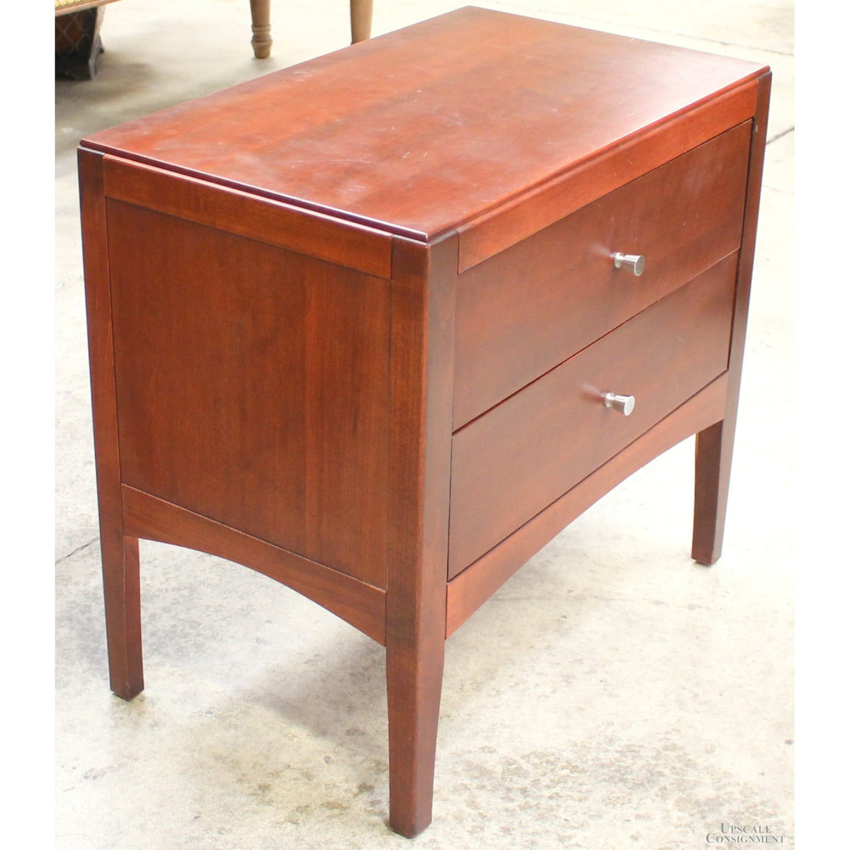Mahogany Two Drawer Nightstand