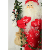 Lynn Haney 18'' Santa Figure, Red w/White Snow Flakes
