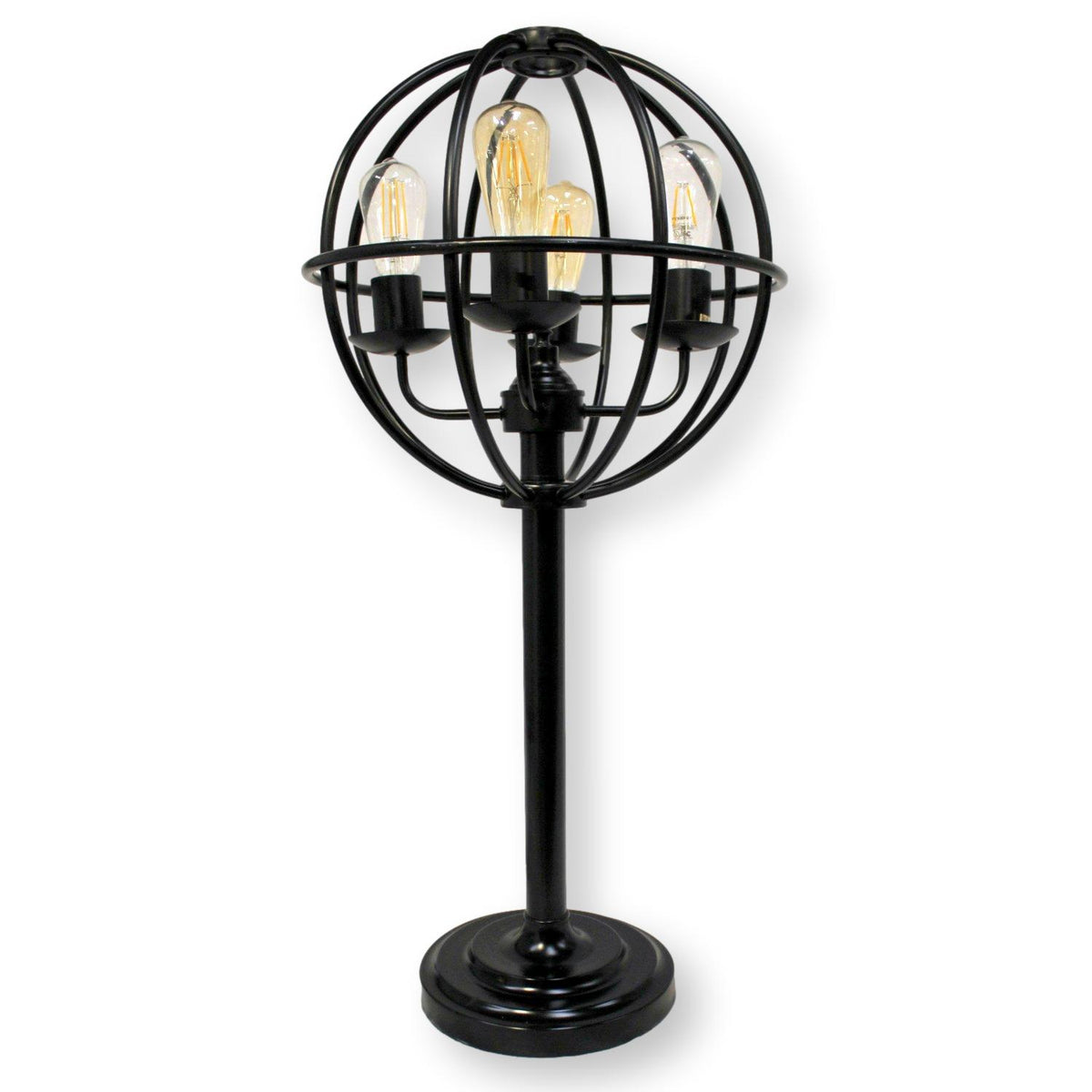 Industrial Globe Candelabra Table Lamp