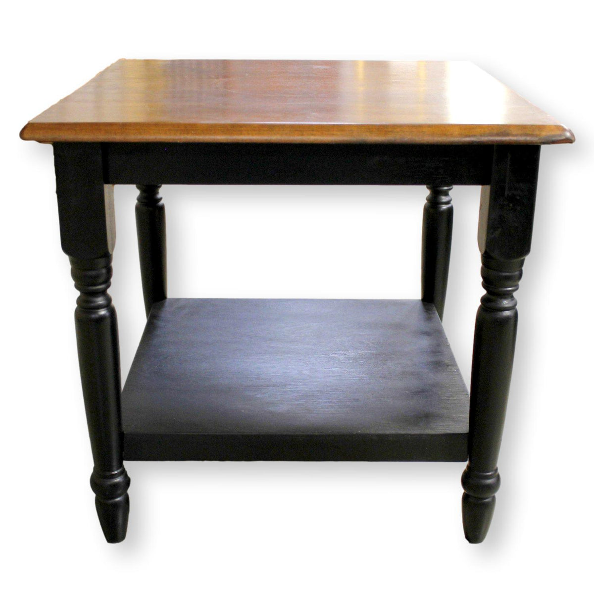 Black & Wood Cottage End Table