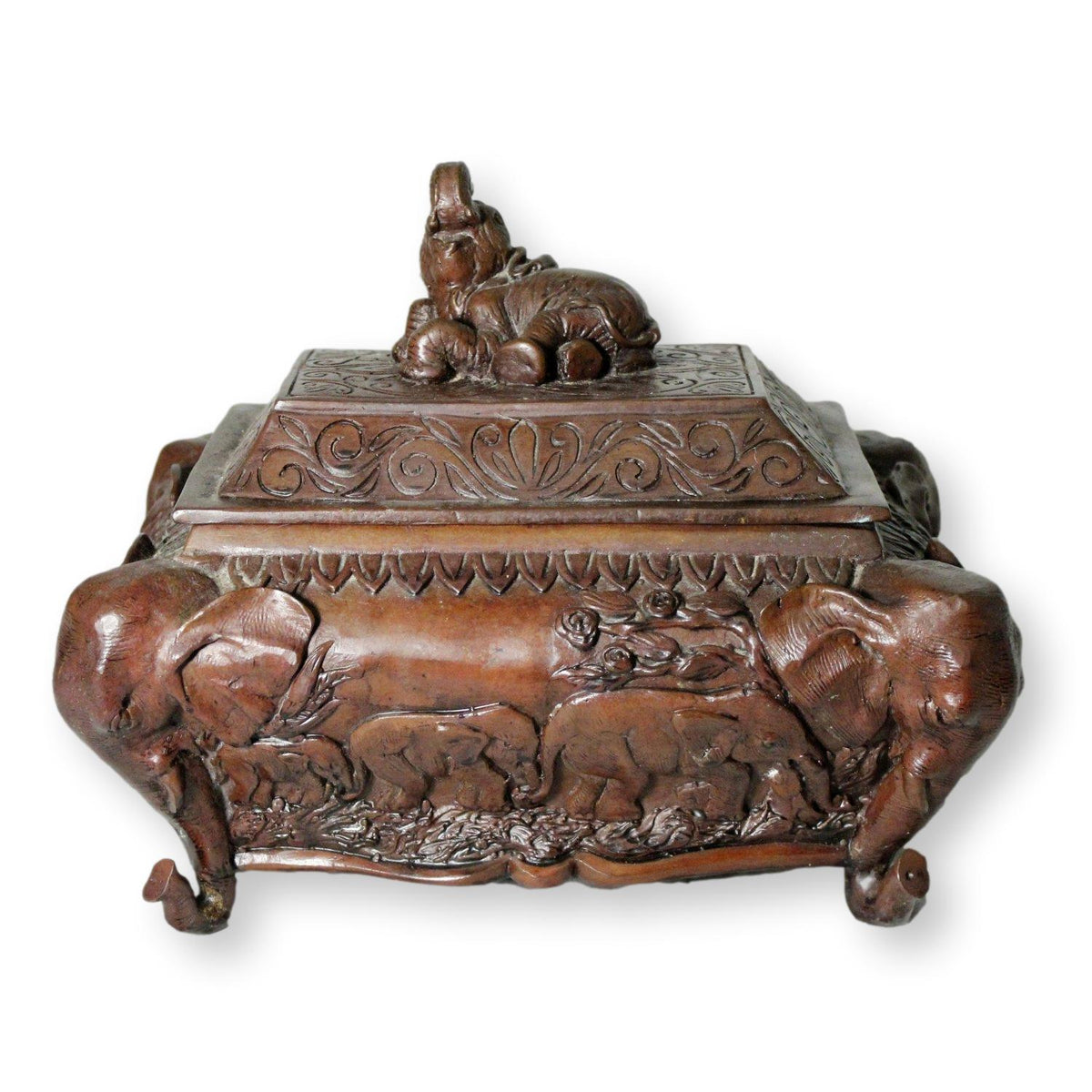 Maitland Smith Elephant Motif Decorative Box w/Lid