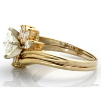 Shane Co. Vintage 1.11ct Princess Cut Diamond Bridal Set | 14K Yellow Gold | 1.81ctw