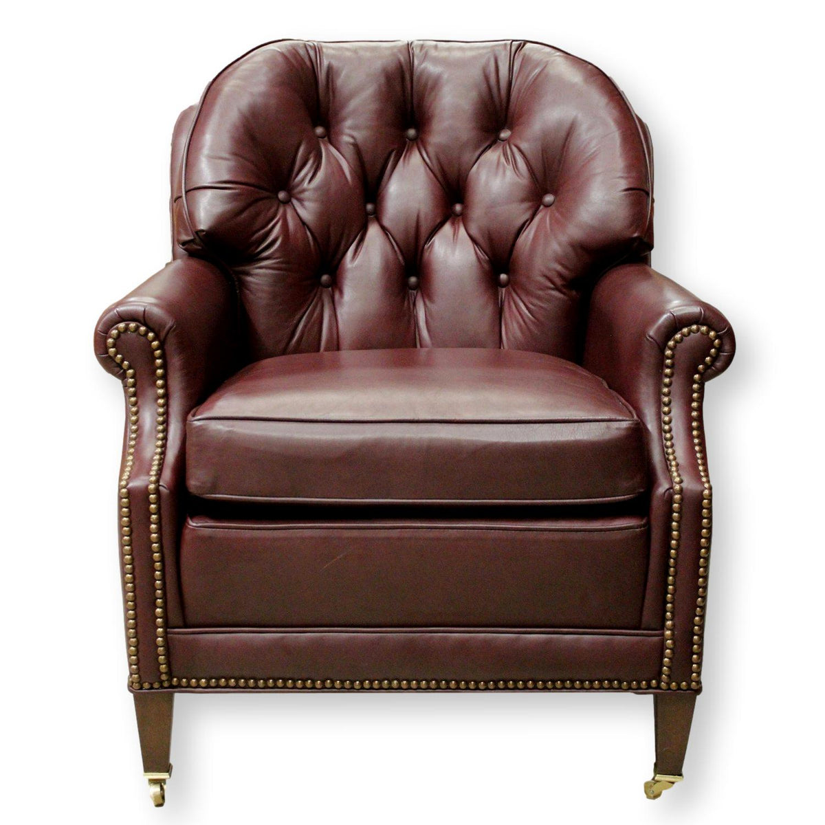 Ethan Allen Burgundy Leather Chair