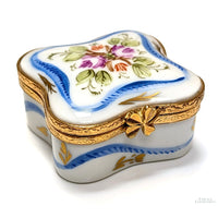 Limoges Square Hand-Painted Trinket Box