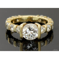 2.92ctw Diamond 14K Yellow Gold Ring - 1.48ct Solitaire