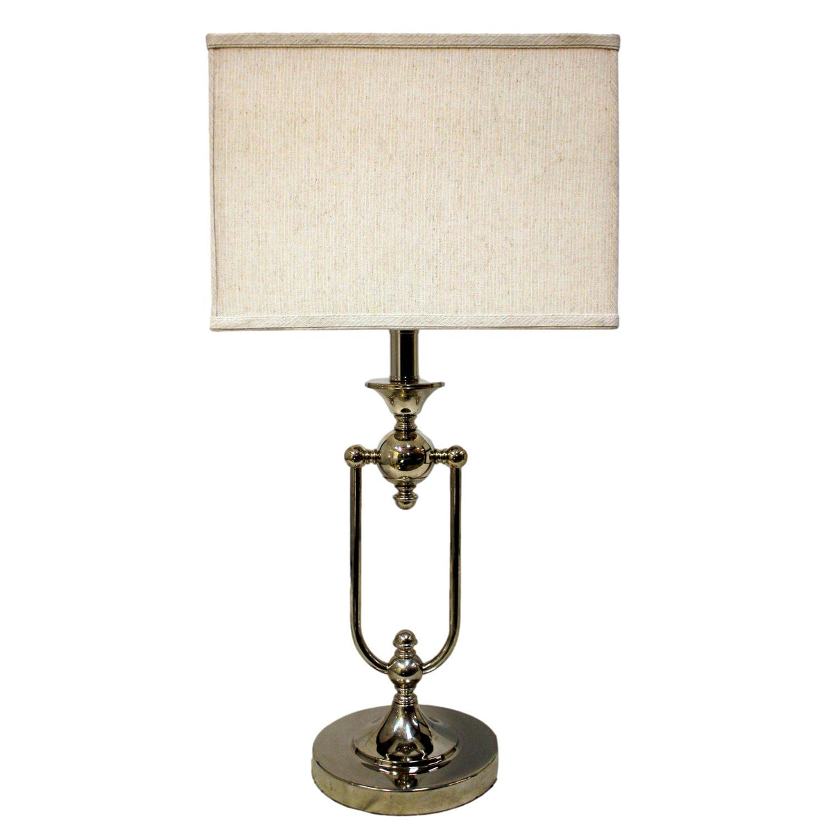 Chrome Table Lamp w/Rectangular Shade