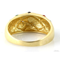 14K Two-Tone Gold Finish Ring - Enameled Jewels