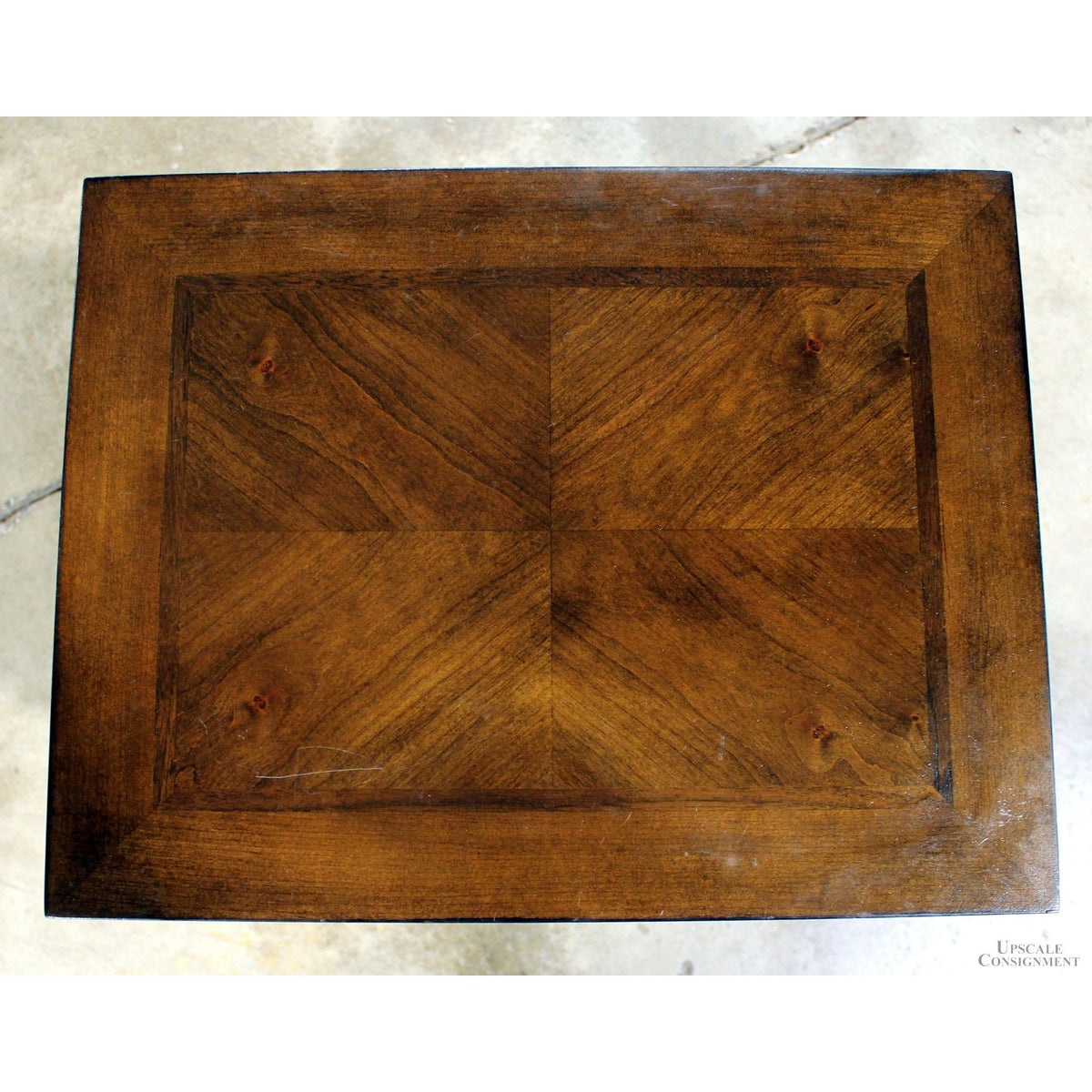 Mahogany Nightstand with Glass Door