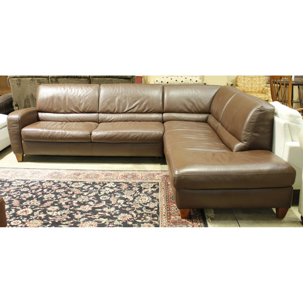 Italsofa Brown Leather 2 Piece Sectional