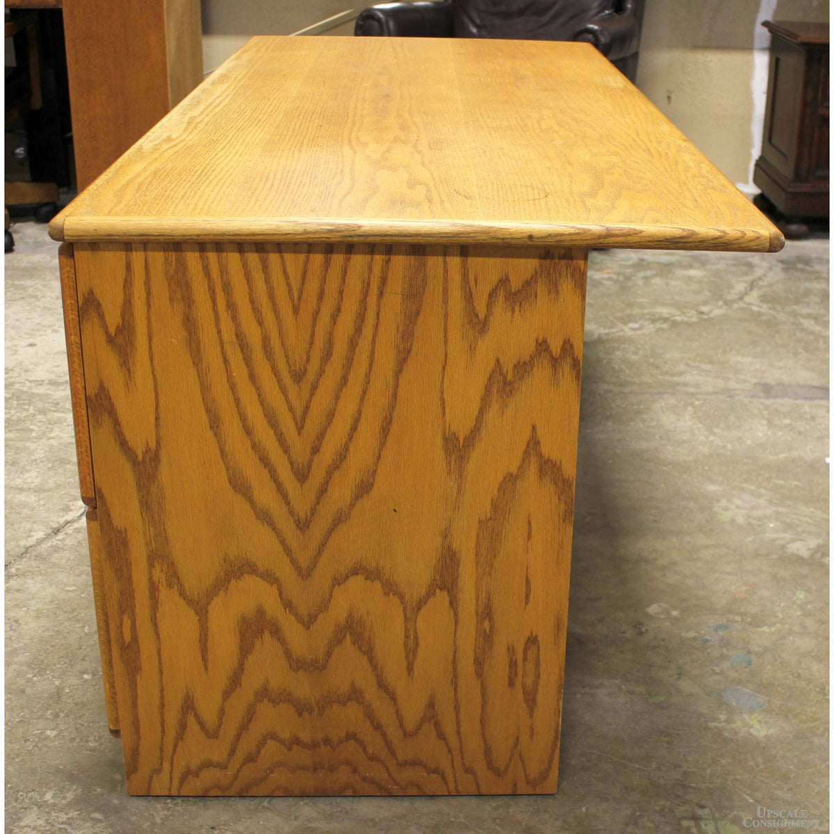 3 Pc. Oak Double Pedestal Desk